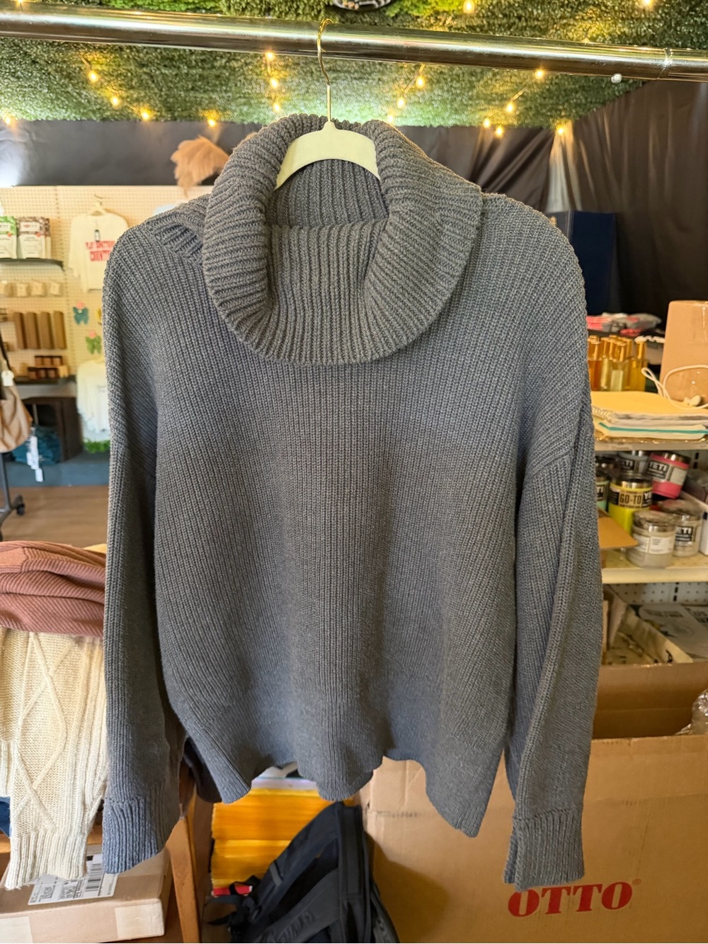 525 Gray Cowl Neck Women's Sweater (BOX 5)